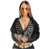 Skeletal Rhinestone Zip Hoodie