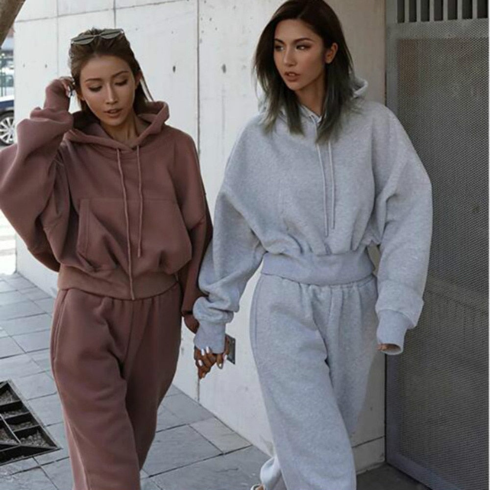 Women's Warm Hoodie and Pants Set