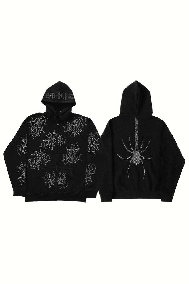 Sweat à capuche zippé Spider Glow