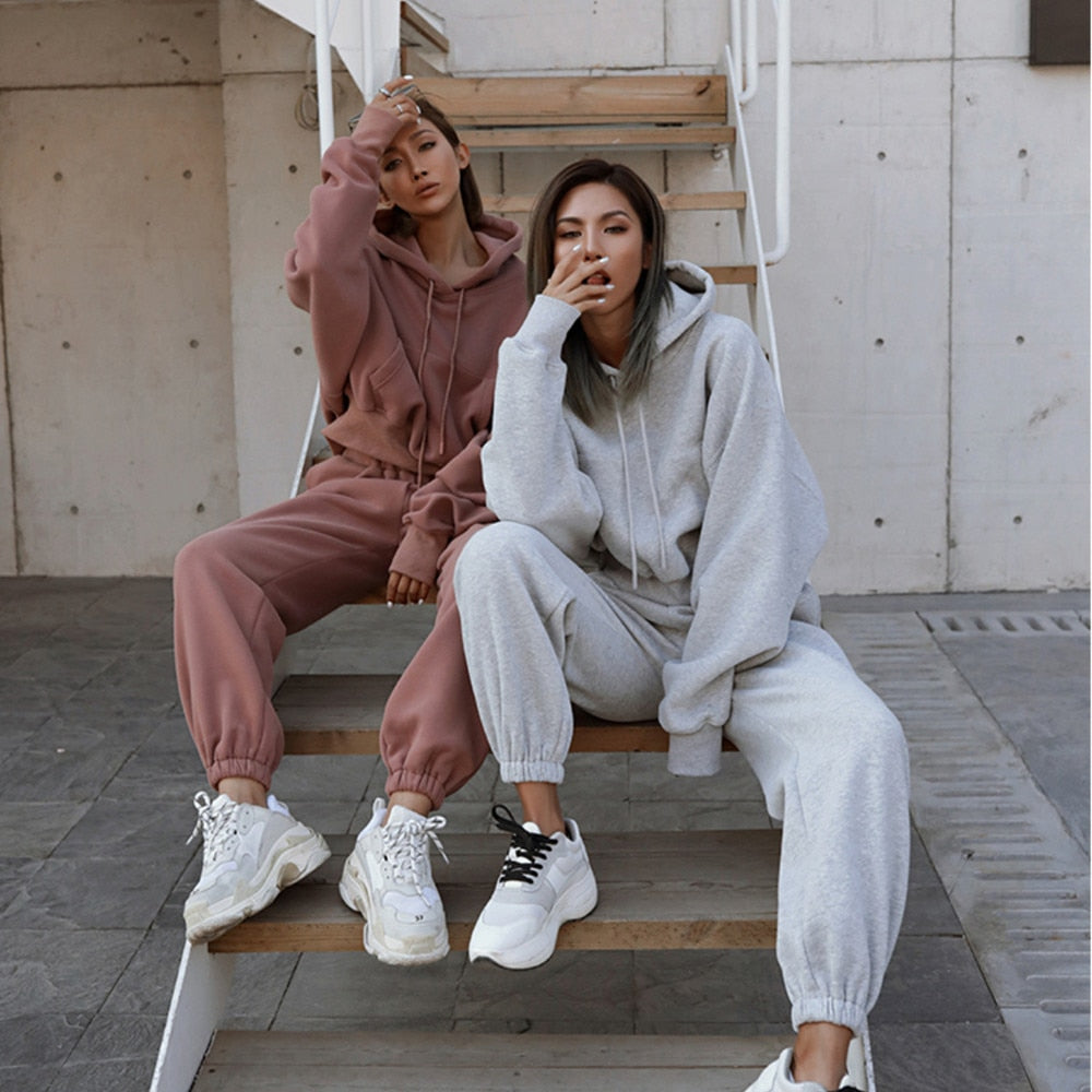 Women's Warm Hoodie and Pants Set