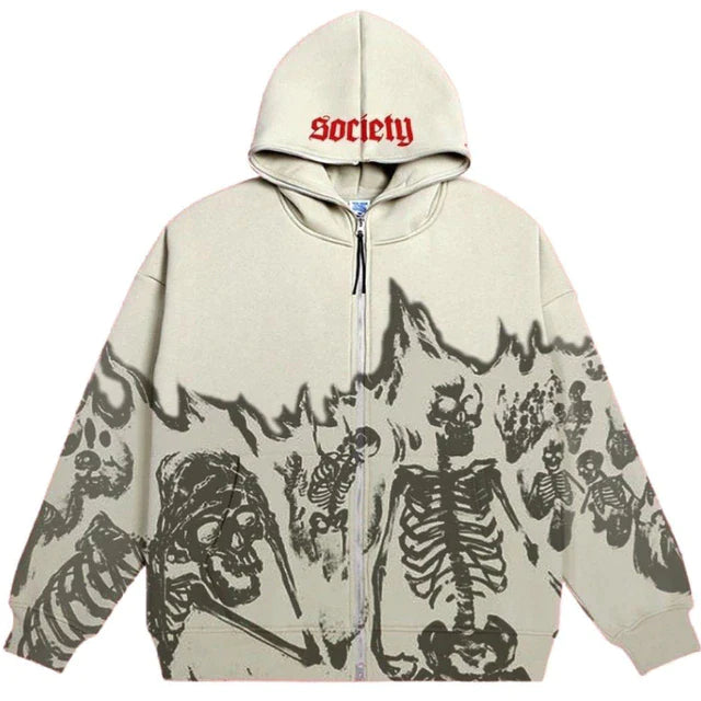 "Society" - Zip up Hoodie