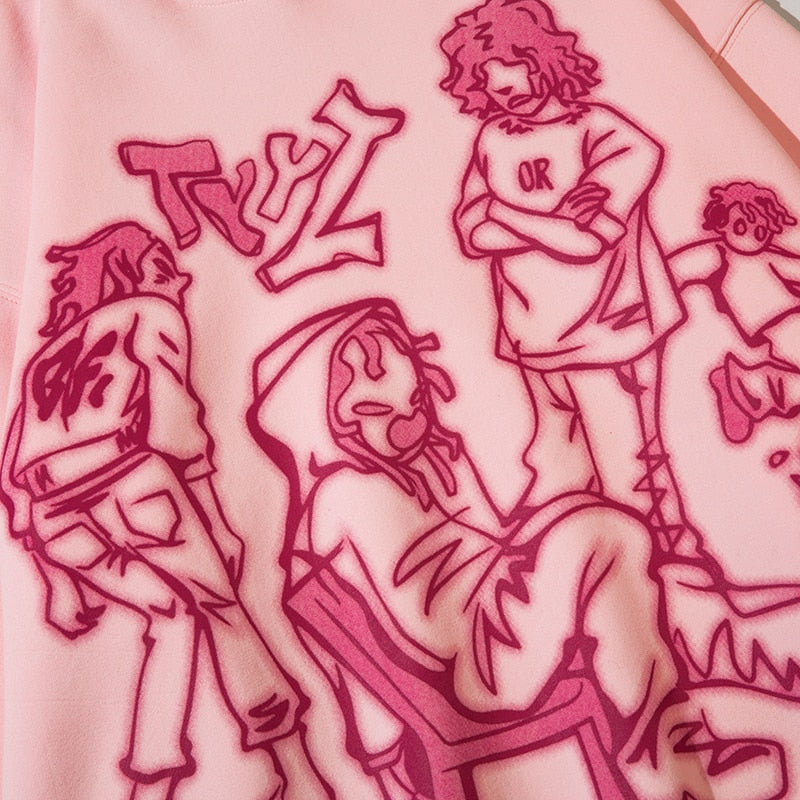 Le sweat à capuche streetwear rose